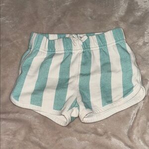 Striped Teal and White Kids Shorts